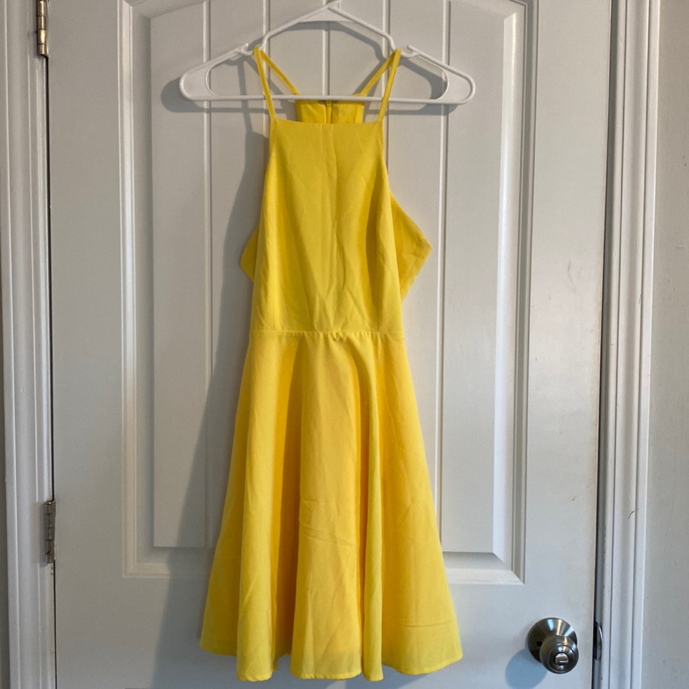 Lulus Yellow Halter Dress